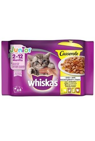 Whiskas kapsa Casserole Junior drůbeží v želé 4x85g