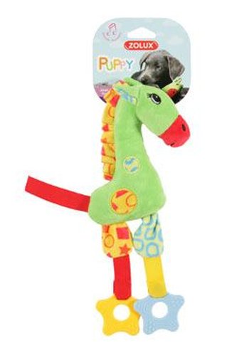 Hračka pes GIRAFFE COLOR plyš zelená 29cm Zolux