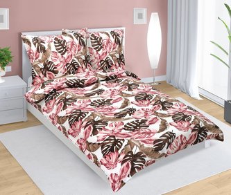 Povlečení krepové - monstera růžová - 140x200, 70x90 cm Povlečení krepové - monstera růžová - 140x200, 70x90 cm