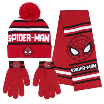 Zimní čepice, rukavice a šála Marvel: Spiderman (univerzální)