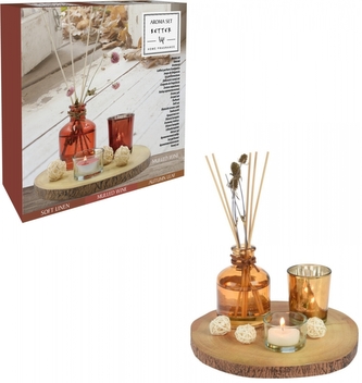 Skleněný difuzér v dárkové sadě, oranžový Soft Line