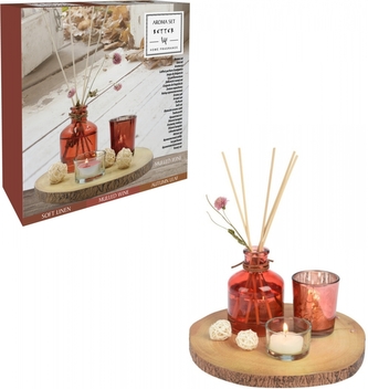 Skleněný difuzér v dárkové sadě, červený Mulled Wine