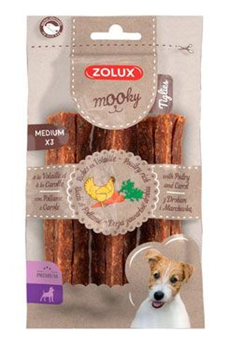 Pochoutka Mooky Premium drůbež/mrkev M 3ks 100g Zolux