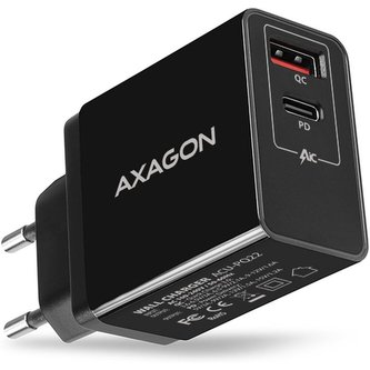 AXAGON ACUPQ22 PD a QUICK nabíječka do sítě 2x port QC3.0/AFC/FCP + PD typeC 22W