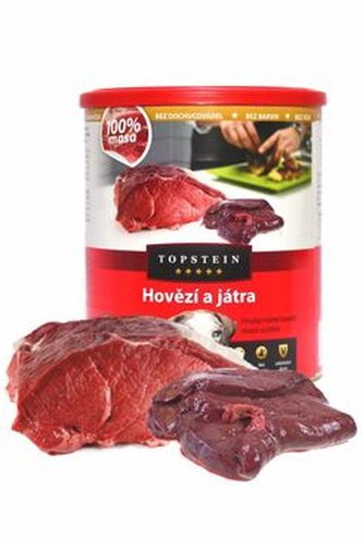 Topstein Hovězí s játry v plechu 800 g