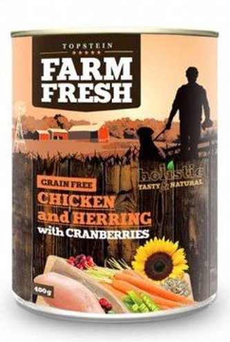 Farm Fresh Dog Chicken&Herring+Cranberries konzer 800g