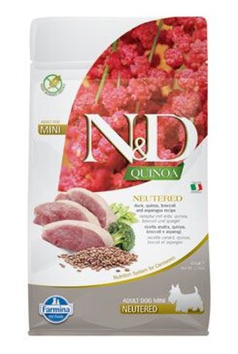 N&D Quinoa DOG Neutered Duck&Broccoli&Asp. Mini 800g
