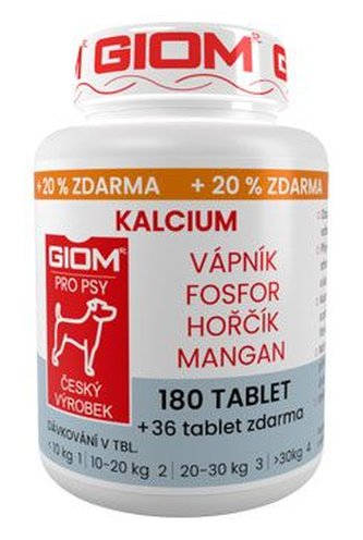Giom pes Kalcium 180 tbl+20% zdarma