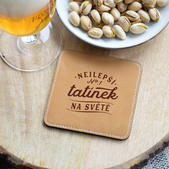 Kožený podtácek - Nejlepší tatínek na světě