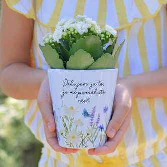 Květináček Motýlí louka - Ďakujem za to, že mi pomáhate rásť.
