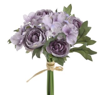 Svazek hortenzie + pryskyřníky x7 - fialová