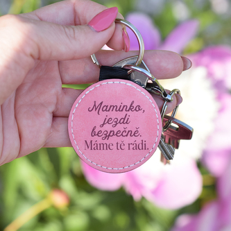 Klíčenka - Maminko, jezdi bezpečně (kulatá)