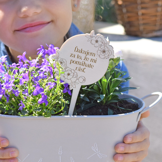 Zápich květinový věneček - Ďakujem za to, že mi pomáhate rásť. SK