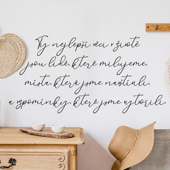 Samolepka na zeď - Lidé, místa a vzpomínky Psané písmo