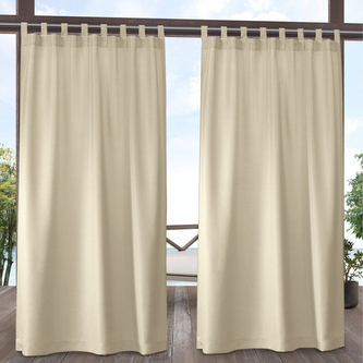 Venkovní zahradní závěs s poutky PORTORIKO světle béžová 155x240 cm (cena za 1 kus) MyBestHome