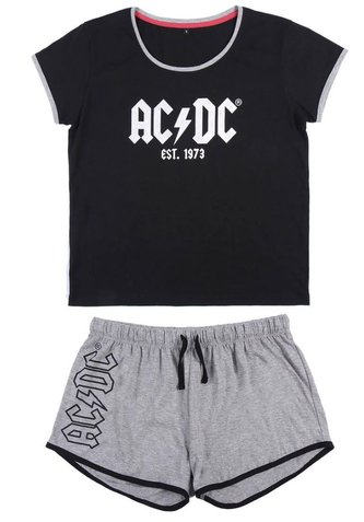 Pánské pyžamo AC/DC: Established 1973 (S) černá-šedá bavlna