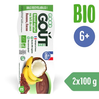 Good Gout BIO Kokosový dezert s kakaem a banánem (2x100 g)