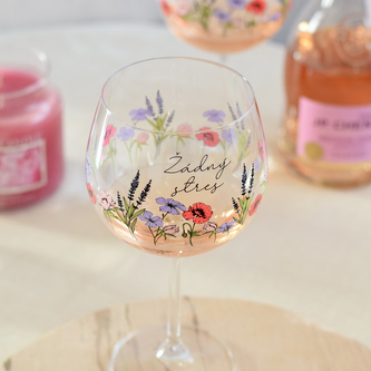 Sklenice XXL s barevnými květinami- Žádný stres