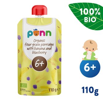 SALVEST Ponn BIO Banán s borůvkou a obilnými vločkami (110 g)