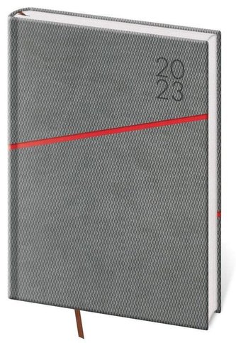 Denní diář A5 Grife šedo/červený