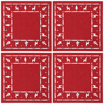 Podložka - podtácek pod hrnek NUOVO I. červená SET 4 ks 10x10 cm Mybesthome