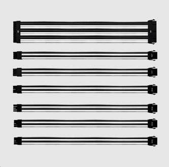 Cooler Master sada prodlužovacích kabelů, černá/bílá