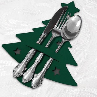 Vánoční prostírání na příbory zelená 18,5x25 cm Mybesthome