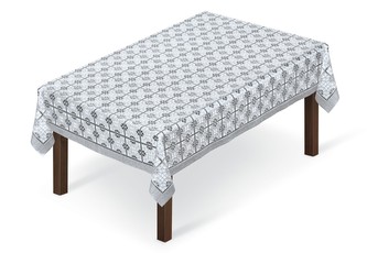 Žakárový ubrus INES 100x150 cm bílá/šedá MyBestHome