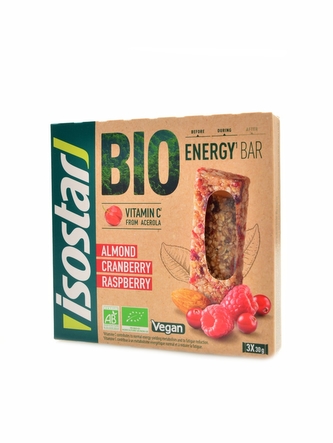 Isostar - Isostar BIO energy bar 3 x 30 g - brusinka maliny mandle