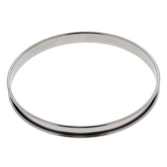 Pečení de Buyer, 3091.18N, kruhový rám, zaoblené horní a dolní hrany, pružinový nerezový kroužek, hladký vnitřní povrch, průměr 18 cm, výška 2 cm