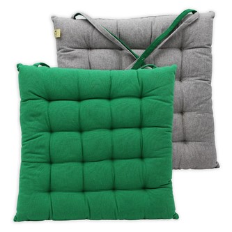 HOME ELEMENTS Podsedák z recyklované bavlny, 40 x 40 cm, zelená a béžová