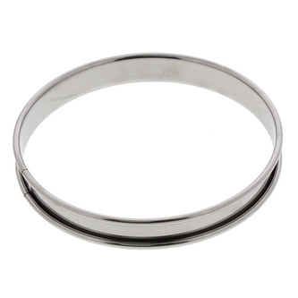 Pečení de Buyer, 3091.10N, kruhový rám, zaoblené horní a dolní hrany, pružinový nerezový kroužek, hladký vnitřní povrch, průměr 10 cm