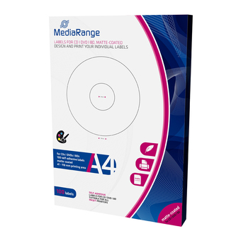 MEDIARANGE CD/DVD/Blu-ray etikety 41mm - 118mm 50 listů(100 etiket)/BAL