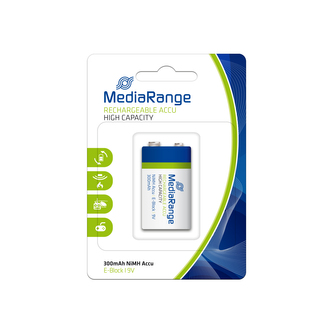 MediaRange High capacity nabíjecí baterie E-Block, 6HR61/HR22, 9V