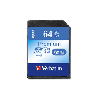 Paměťová karta "Premium", SDXC, 64GB, CL10/U1, 45/10 MB/s, VERBATIM Paměťová karta "Premium", SDXC, 64GB, CL10/U1, 45/10 MB/s, VERBATIM