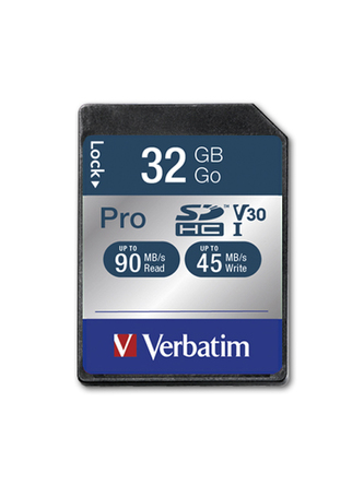 Paměťová karta "PRO", SDHC, 32GB, CL10/U3, 90/45MB/sec, VERBATIM
