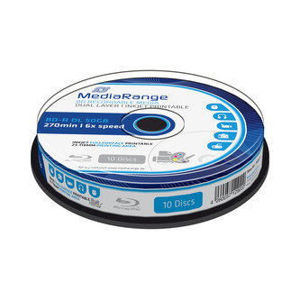 MEDIARANGE BD-R BLU-RAY 50GB 6x Dual Layer spindl 10ks Inkjet Printable
