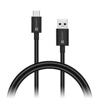 CONNECT IT Wirez USB-C (Type C) -> USB-A, USB 3.1 Gen 1, černý, 1 m