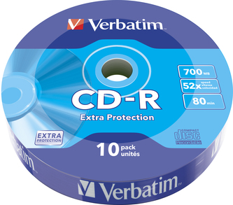 VERBATIM CD-R 700MB, 52x, wrap 10 ks