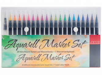 Sada štětečkových fixů na akvarelové bázi 20ks