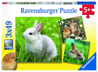 Puzzle Roztomilá mláďata/3x49 dílků