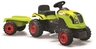 Šlapací traktor CLAAS zelený s vozíkem Šlapací traktor CLAAS zelený s vozíkem