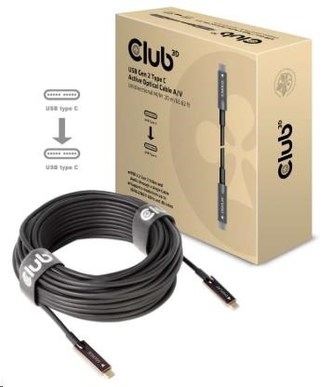Club3D Kabel USB 3.2 typ C Gen2, aktivní, (M/M), 20m, optický, aktivní, unidirectional