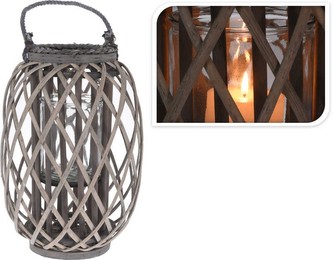 Lucerna na svíčku pletená vrba 40 cm