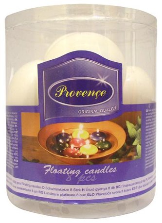 Svíčky plovoucí 8 ks bílá,  4, 3 x 2, 8 cm