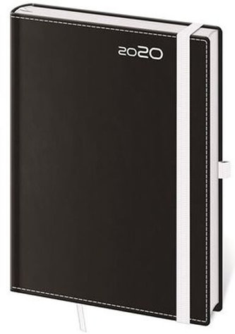 Diář 2020 - Black&White/týdenní A5/s poutkem na propisku