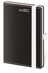 Diář 2020 - Black&White/týdenní kapesní /s poutkem na propisku