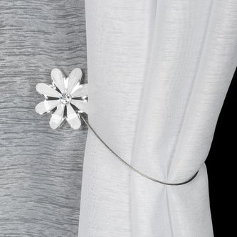 Dekorační ozdobná spona na závěsy s magnetem KIKI bílá,  O 5 cm (cena za 2 kusy) Mybesthome