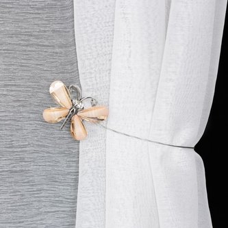 Dekorační ozdobná spona na závěsy s magnetem EMANUEL hnědá,  O 7 cm Mybesthome