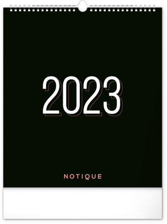 Plánovací kalendář Černý 2023 - nástěnný kalendář